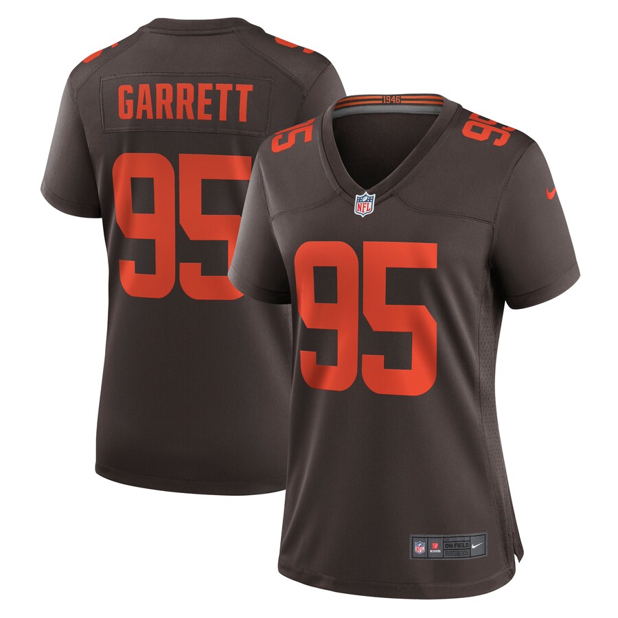 Women's Cleveland Browns Myles Garrett Nike Brown Alternate Game Jersey