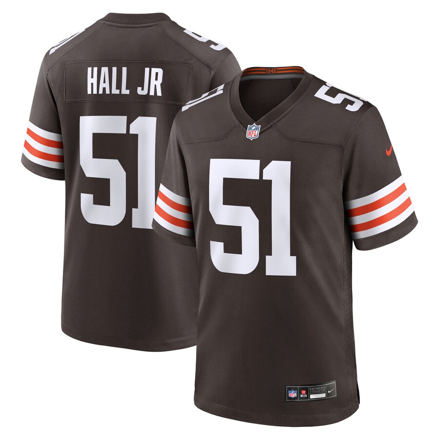 Men's Cleveland Browns Mike Hall Jr. Nike Brown Team Game Jersey