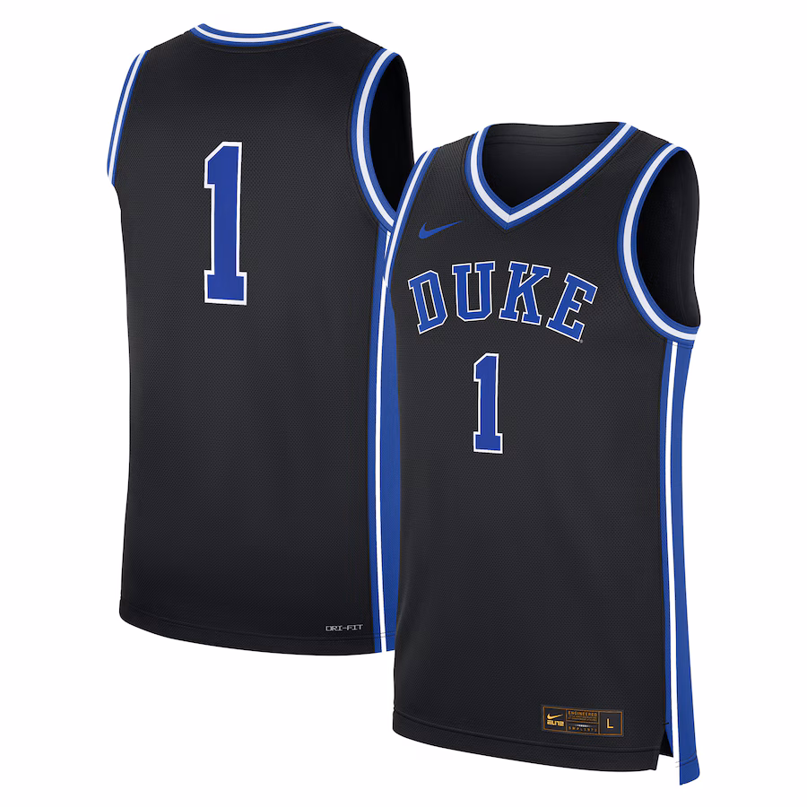 Men's Nike #1 Black Duke Blue Devils Alternate Replica Jersey