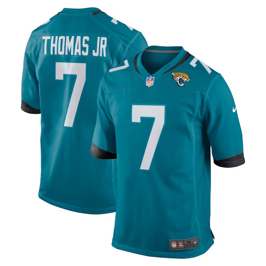Men's Jacksonville Jaguars Brian Thomas Jr Nike Teal Player Game Jersey
