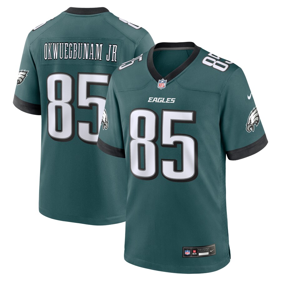 Men's Philadelphia Eagles Albert Okwuegbunam Jr. Nike Midnight Green Team Game Jersey