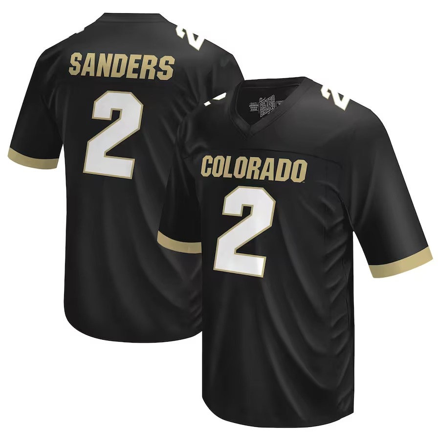 Shedeur Sanders Colorado Buffaloes Original Retro Brand  NIL Football Player Jersey – Black