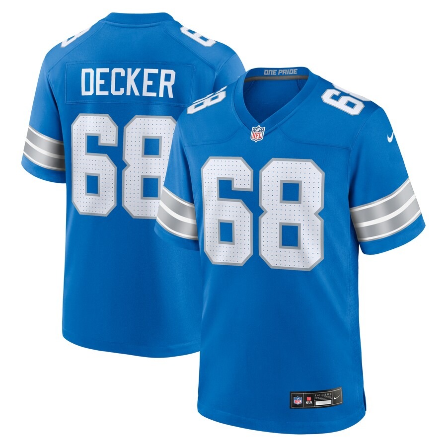Men's Detroit Lions Taylor Decker Nike  Blue Team Game Jersey