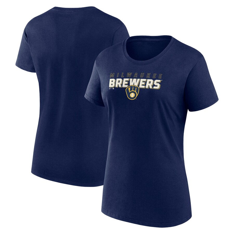 Women's Milwaukee Brewers Fanatics Navy Lean T-Shirt