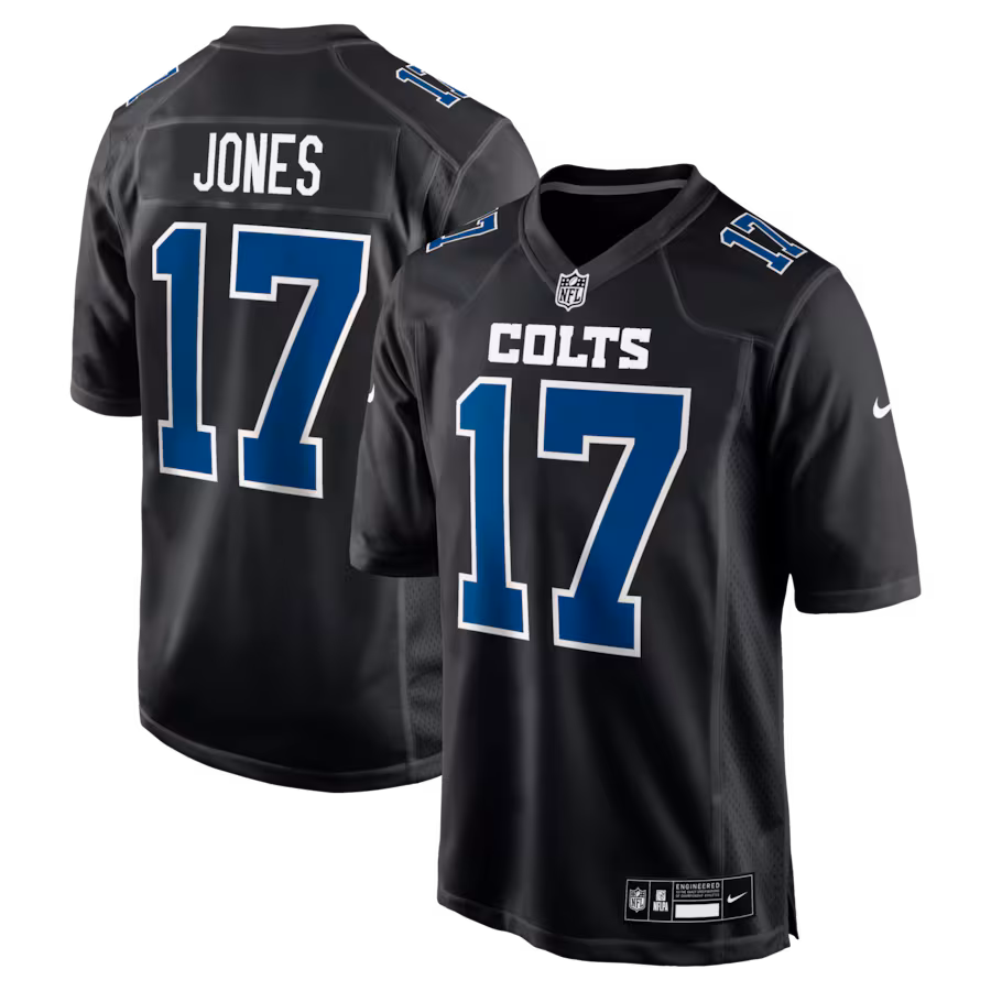 Men's Indianapolis Colts Daniel Jones Nike Black Fashion Game Jersey
