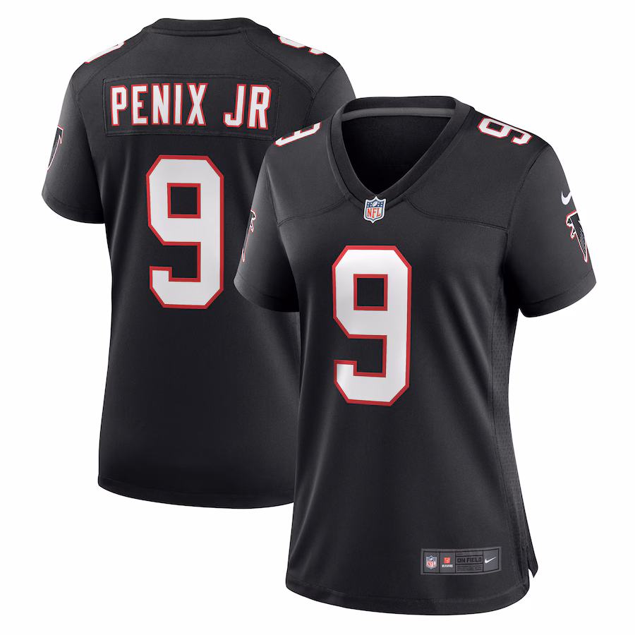 Women's Atlanta Falcons Michael Penix Jr. Nike  Black Throwback Game Jersey