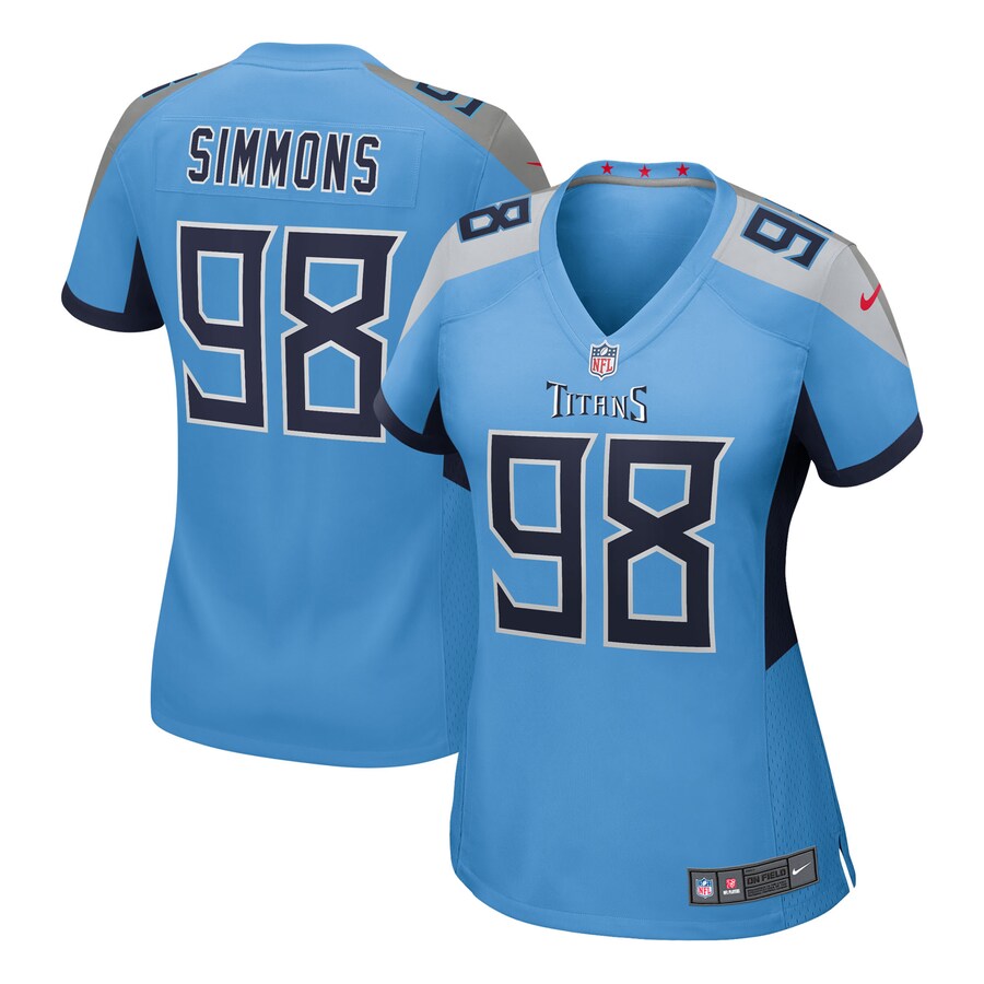 Women's Tennessee Titans Jeffery Simmons Nike Light Blue Team Game Jersey