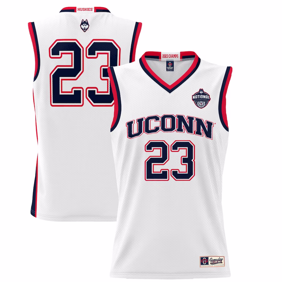 UConn Huskies GameDay Greats Youth 2023 NCAA Men's Basketball National Champions Lightweight Basketball Jersey - White
