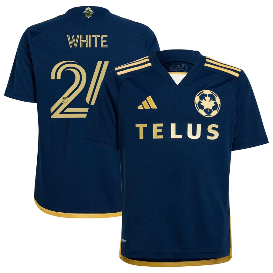 Youth Vancouver Whitecaps FC Brian White adidas Navy 2024 The 50 Replica Player Jersey