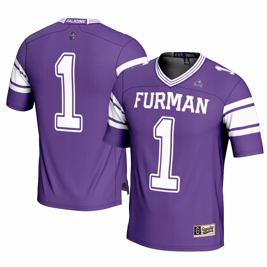Youth  GameDay Greats Purple  Furman Paladins #1 Football Jersey