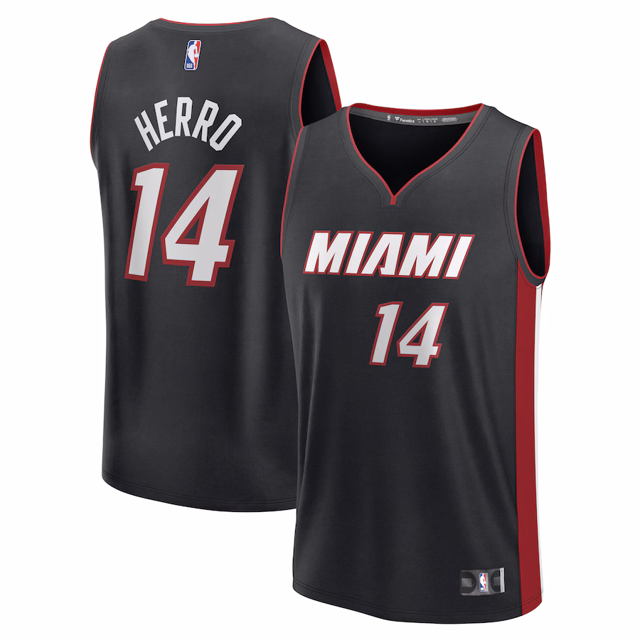 Youth Miami Heat Tyler Herro Fanatics Black Fast Break Replica Player Jersey - Icon Edition