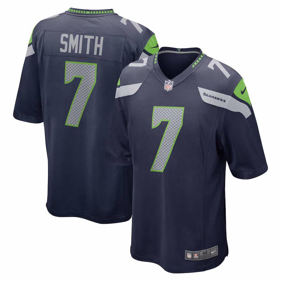Men's Seattle Seahawks Geno Smith Nike College Navy Game Jersey