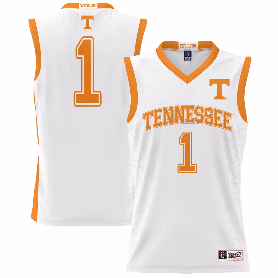 #1 Tennessee Volunteers GameDay Greats Youth Lightweight Basketball Jersey - White