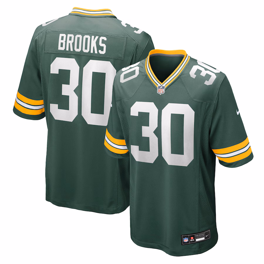 Men's Green Bay Packers Chris Brooks Nike Green Team Game Jersey