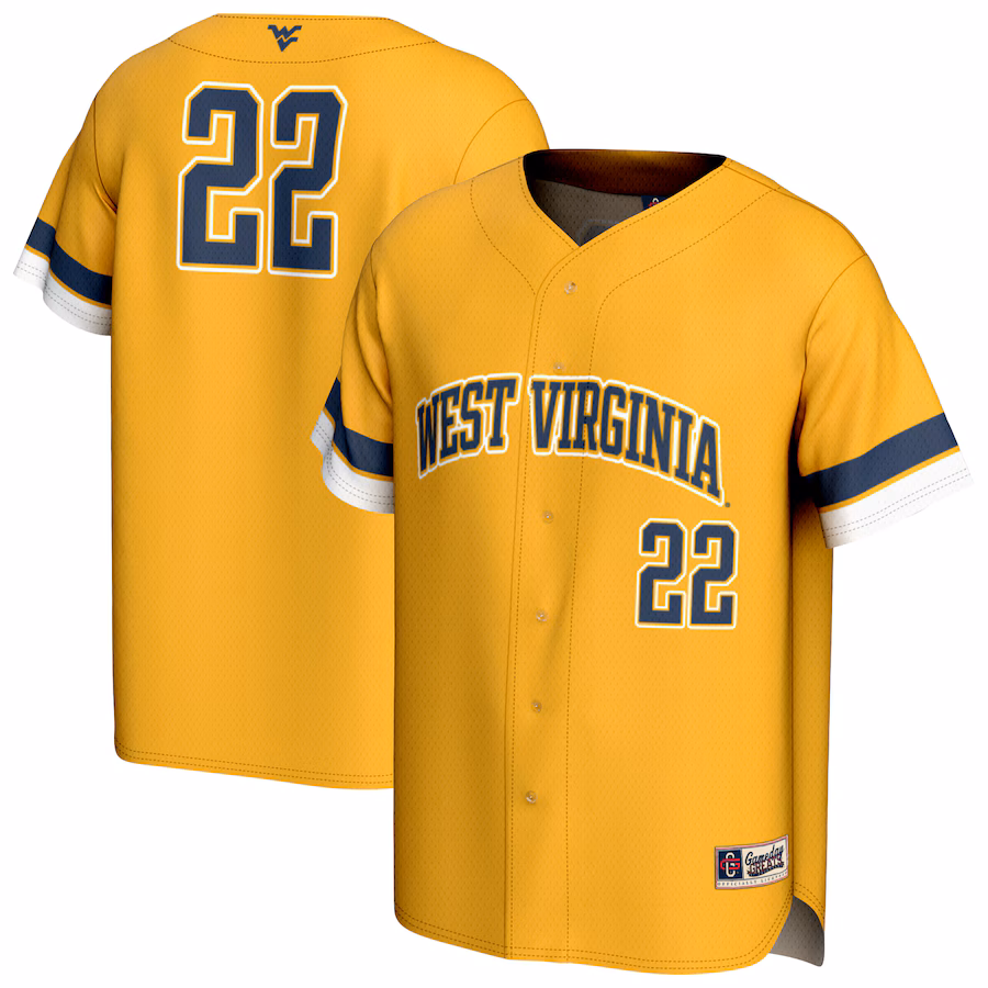 Unisex GameDay Greats  Gold West Virginia Mountaineers Pick-A-Player Baseball Fashion Jersey