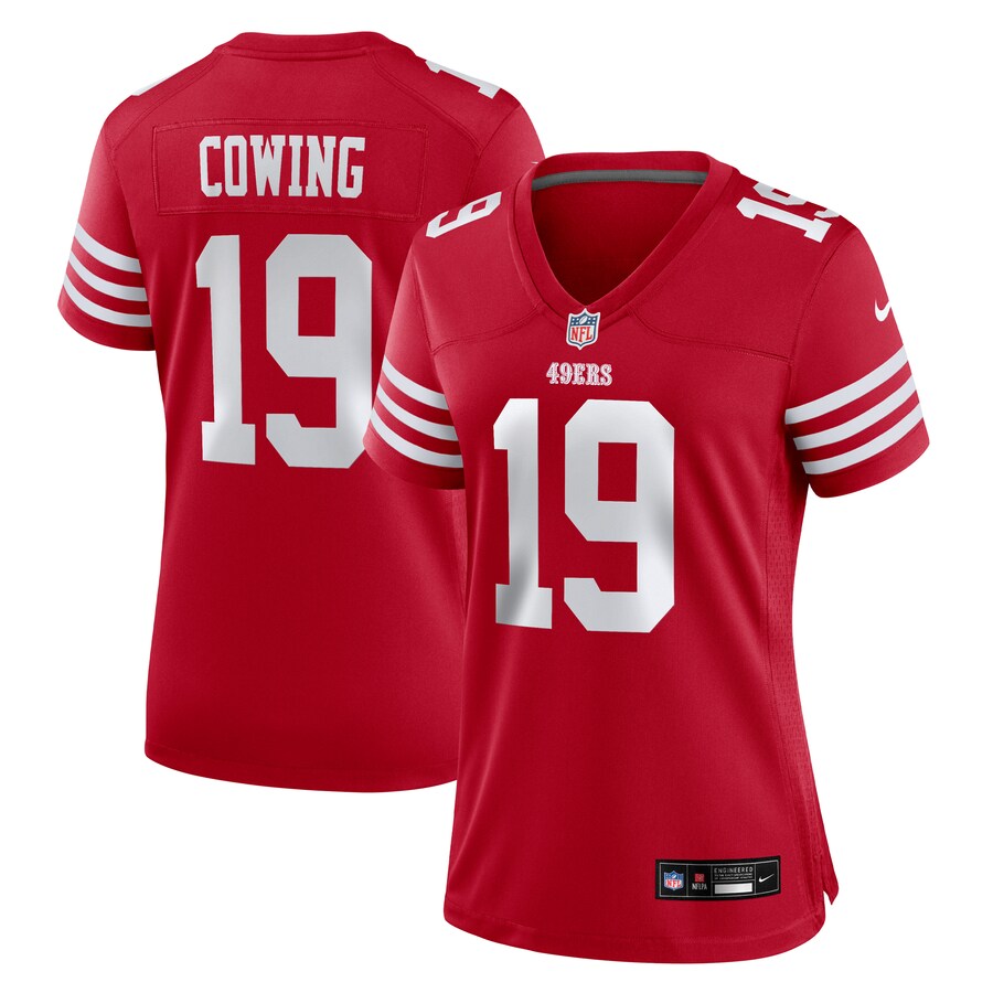 Women's San Francisco 49ers Jacob Cowing Nike Scarlet Team Game Jersey