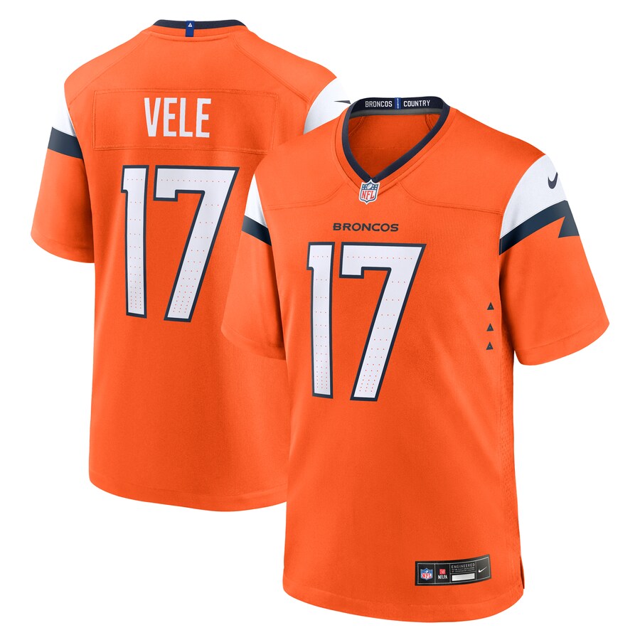 Men's Denver Broncos Devaughn Vele Nike Orange Team Game Jersey