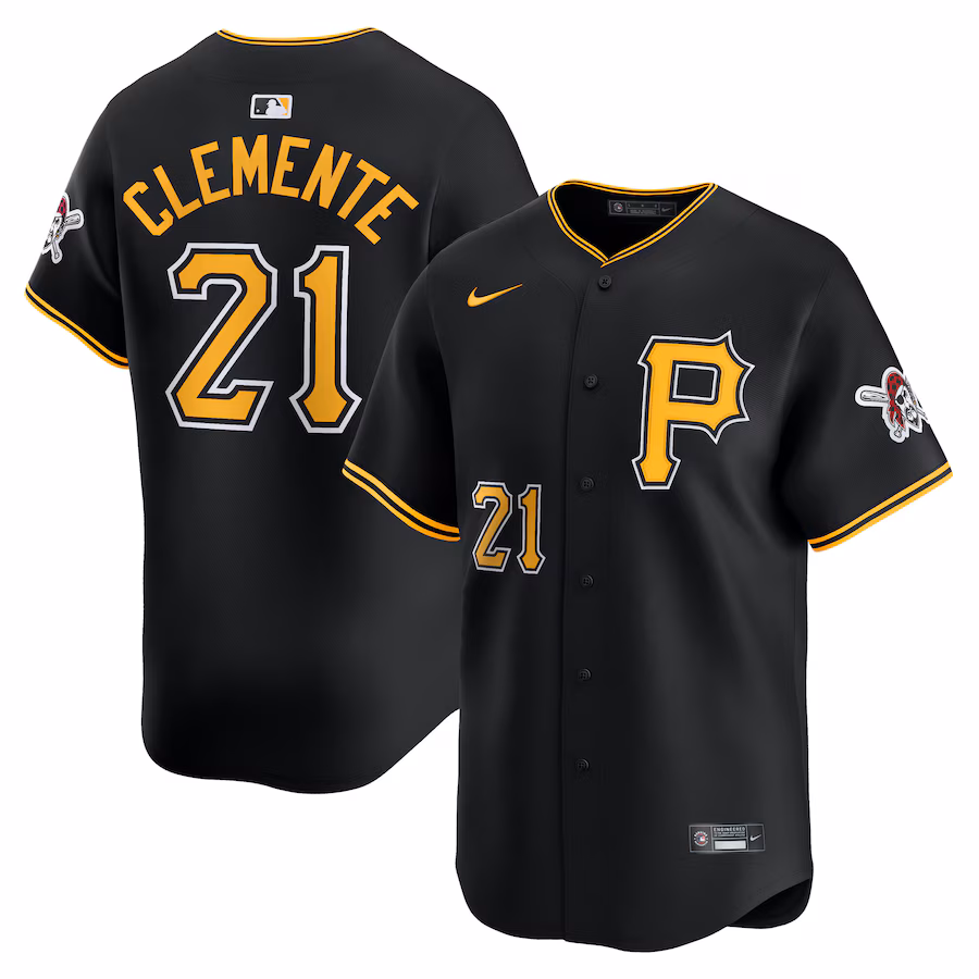 Men's Pittsburgh Pirates Roberto Clemente Nike Black Alternate Limited Jersey