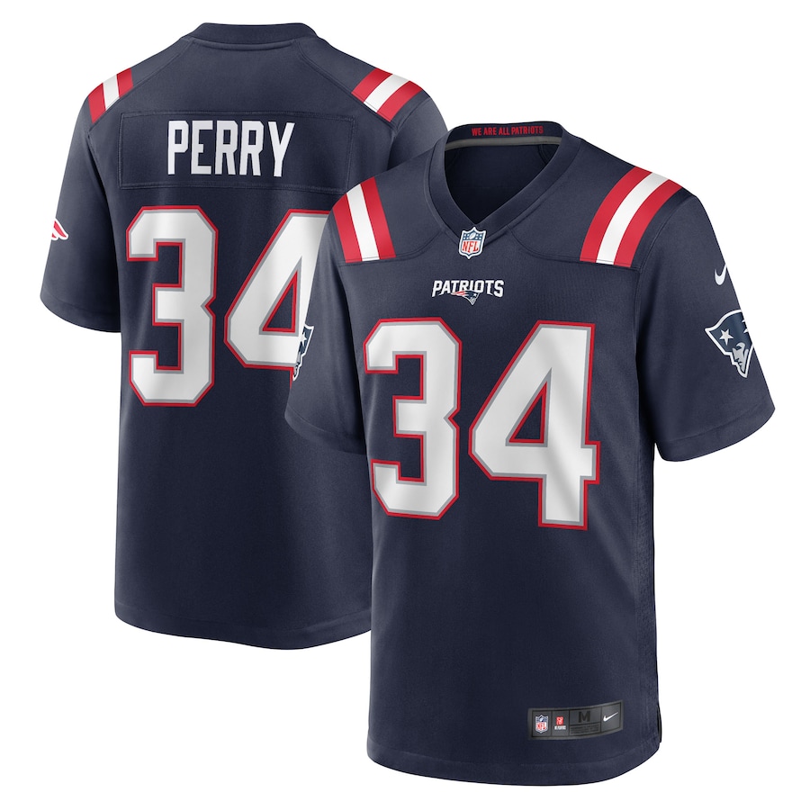 Men's New England Patriots Mark Perry Nike Navy Team Game Jersey
