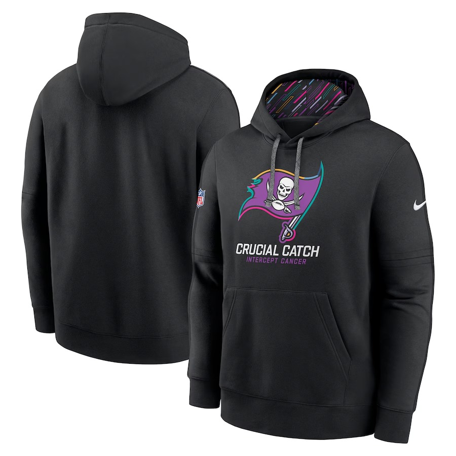 Men's Tampa Bay Buccaneers Nike Black 2024 NFL Crucial Catch Club Pullover Hoodie