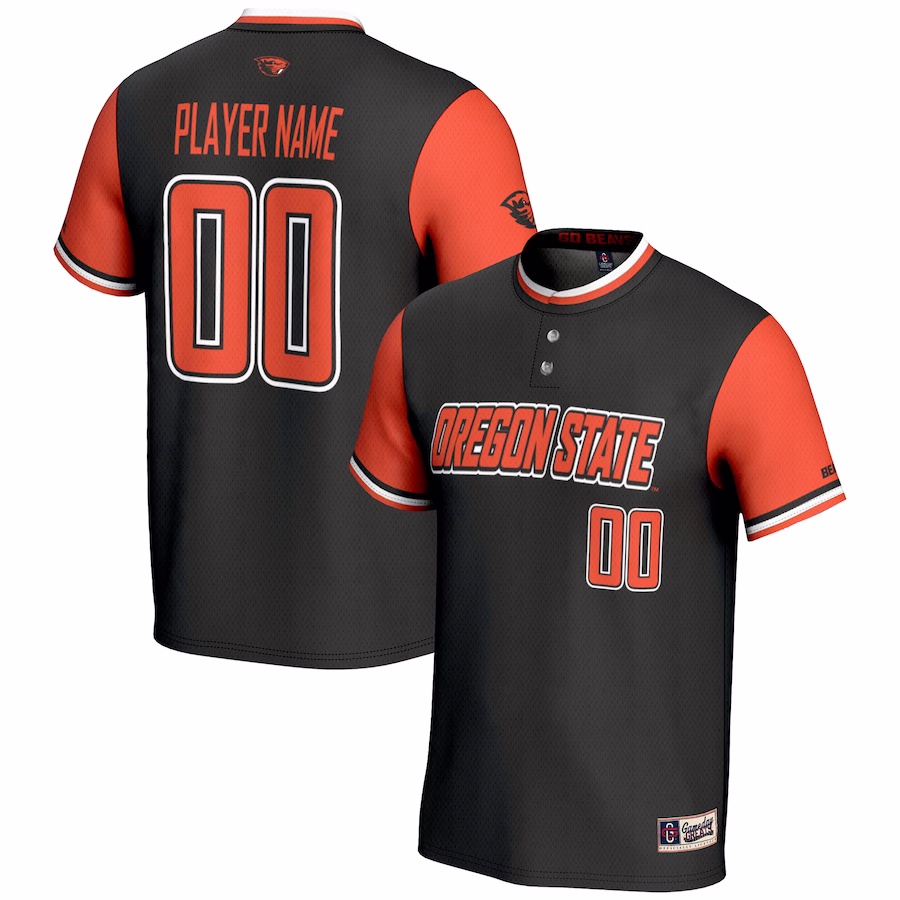 Oregon State Beavers GameDay Greats Unisex  NIL Pick-A-Player Lightweight Softball Jersey - Black