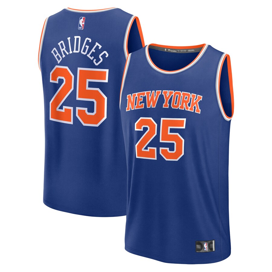 Youth New York Knicks Mikal Bridges Fanatics Blue Fast Break Replica Player Jersey - Icon Edition
