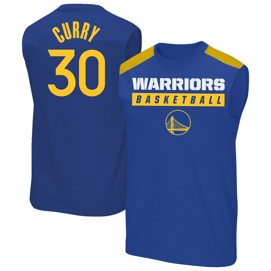 Men's Golden State Warriors Stephen Curry Profile Royal Big & Tall Player Muscle Tank