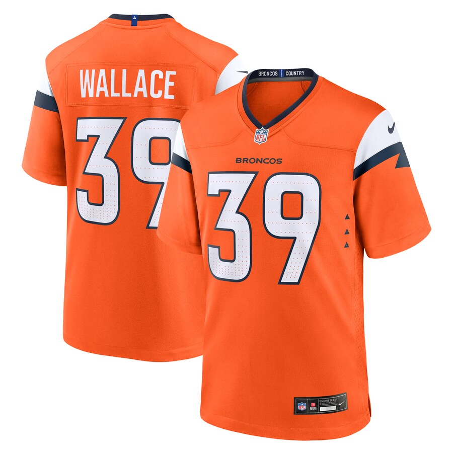 Men's Denver Broncos Levi Wallace Nike Orange Team Game Jersey