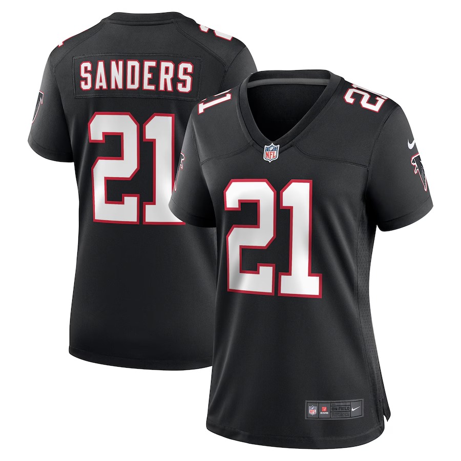 Women's Atlanta Falcons Deion Sanders Nike Black Alternate Retired Player Game Jersey