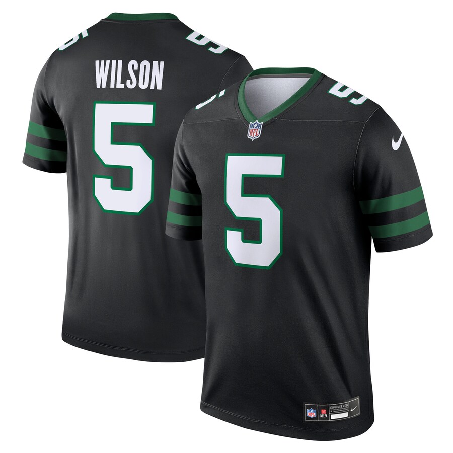 Men's New York Jets Garrett Wilson Nike Black Legend Player Performance Top
