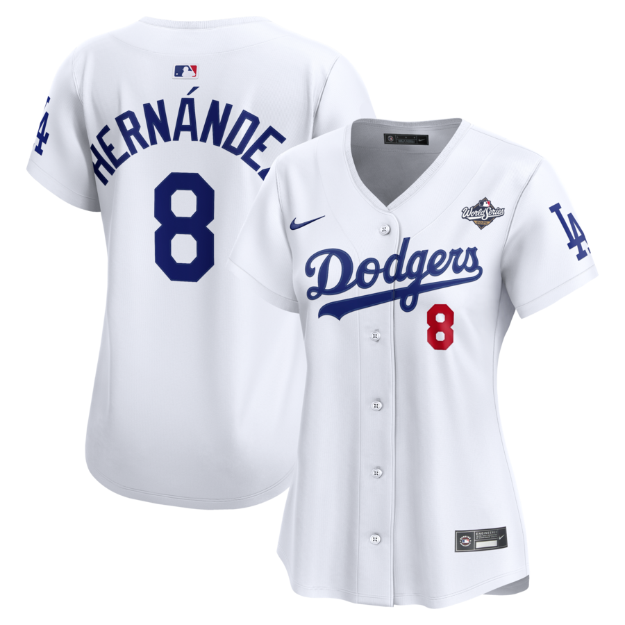 Women's Los Angeles Dodgers Enrique Hernández Nike White 2025 World Series Home Limited Jersey