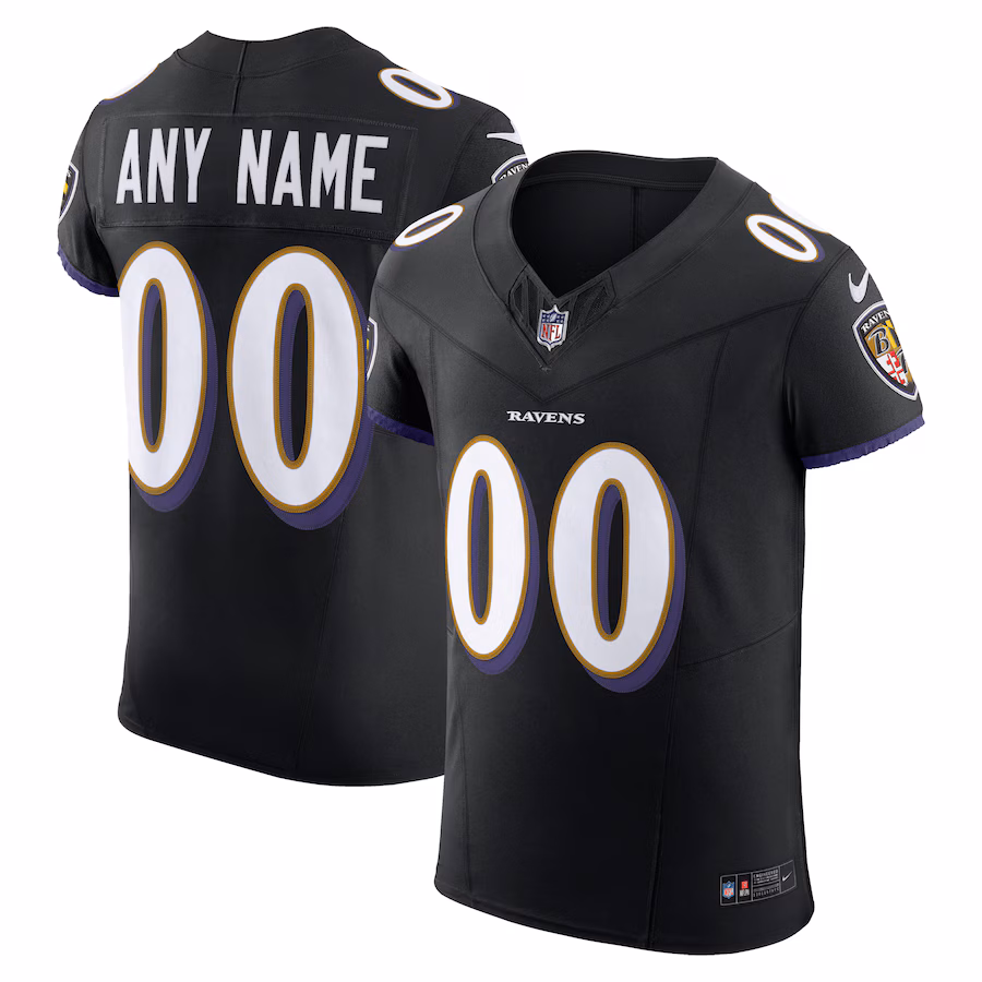 Men's Baltimore Ravens Nike Black  Vapor F.U.S.E. Elite Custom Jersey