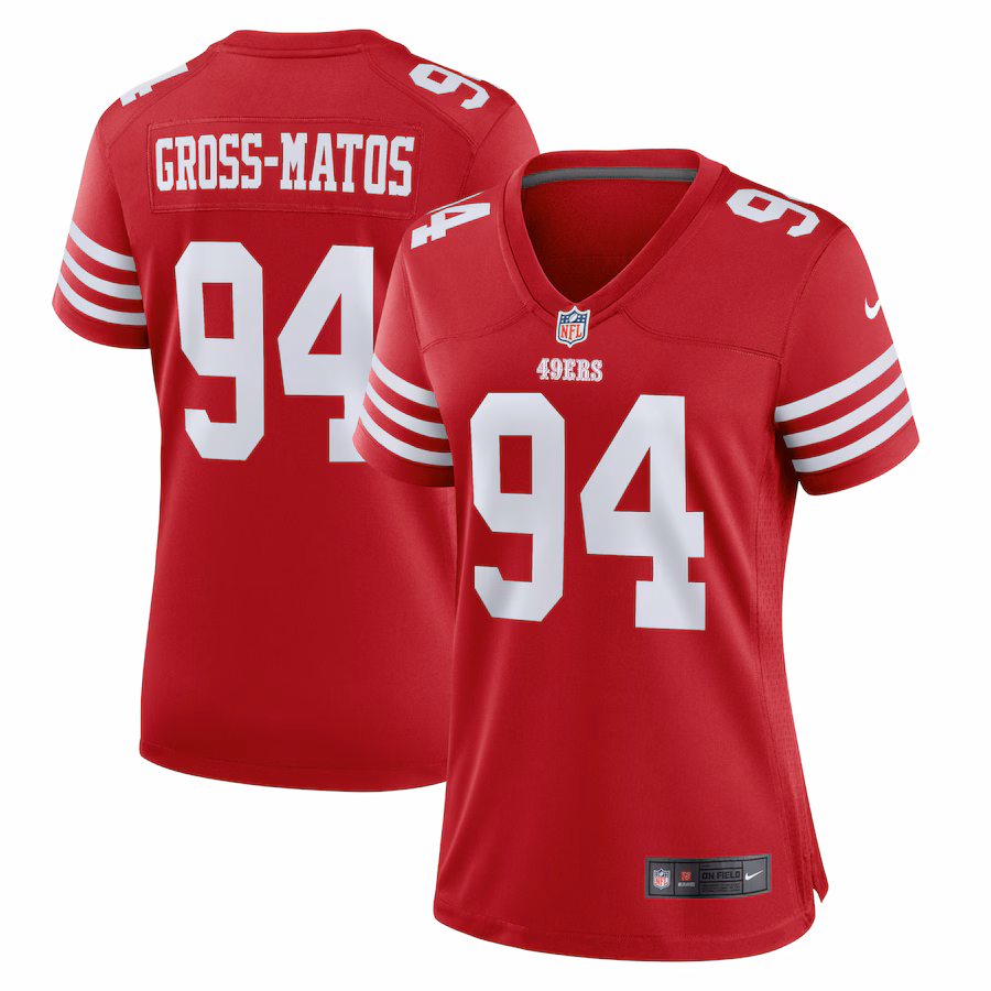 Women's San Francisco 49ers Yetur Gross-Matos Nike  Scarlet Team Game Jersey