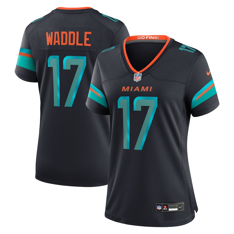 Women's Miami Dolphins Jaylen Waddle Nike Pitch Blue 2025 Rivalries Collection Game Jersey