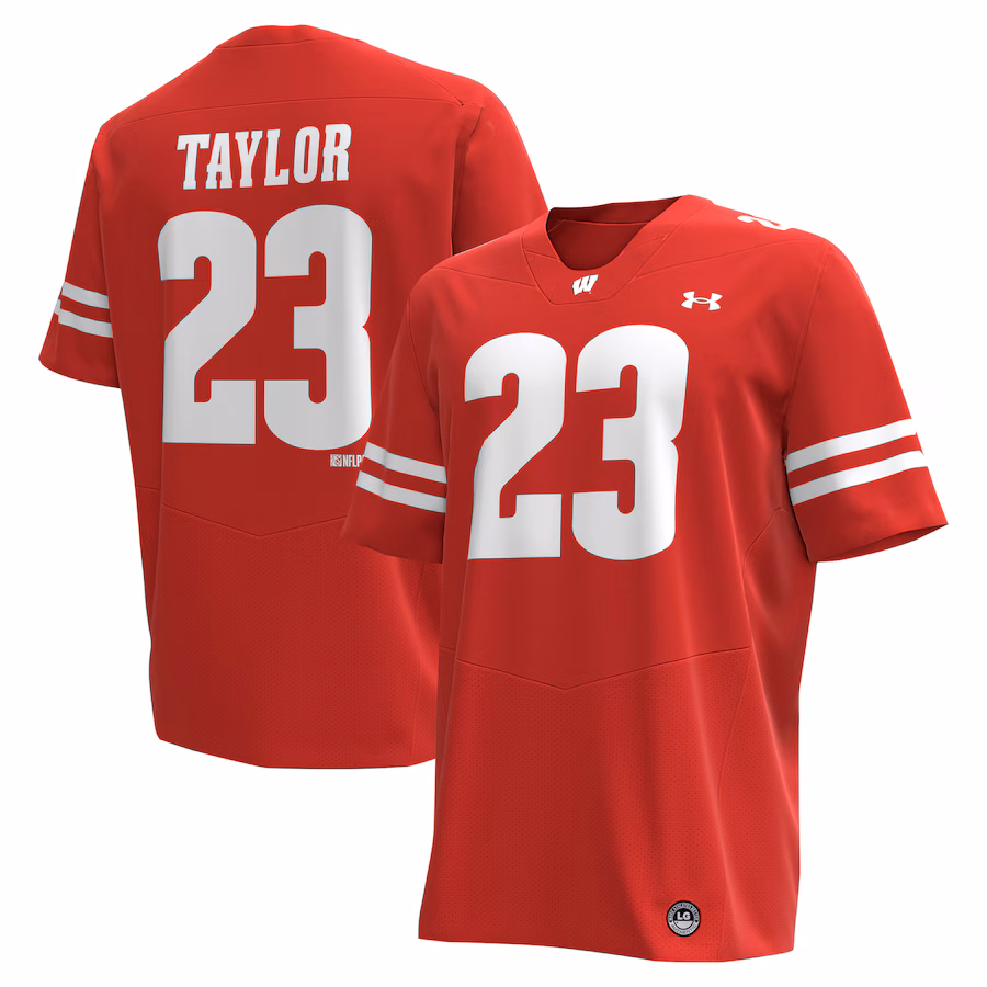 Men's Under Armour Jonathan Taylor Red Wisconsin Badgers Replica Alumni Football Jersey