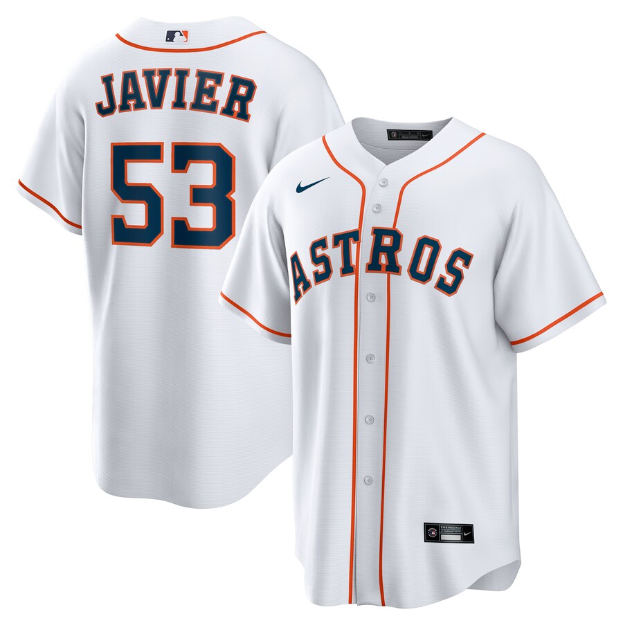 Men's Houston Astros Cristian Javier Nike White Home Replica Jersey