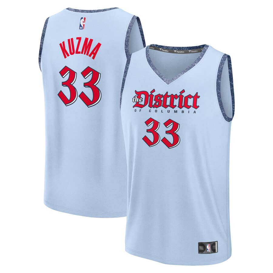 Men's Washington Wizards Kyle Kuzma Fanatics Light Blue Fast Break Player Jersey - City Edition
