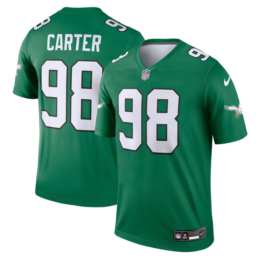 Men's Philadelphia Eagles Jalen Carter Nike Kelly Green Legend Player Performance Top