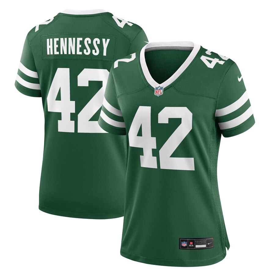 Women's New York Jets Thomas Hennessy Nike Legacy Green Team Game Jersey