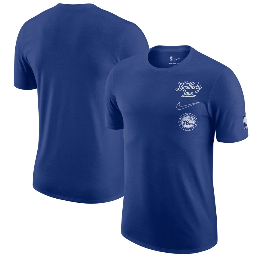 Men's Philadelphia 76ers Nike Blue 2022/23 City Edition Courtside Max90 Vintage Wash T-Shirt