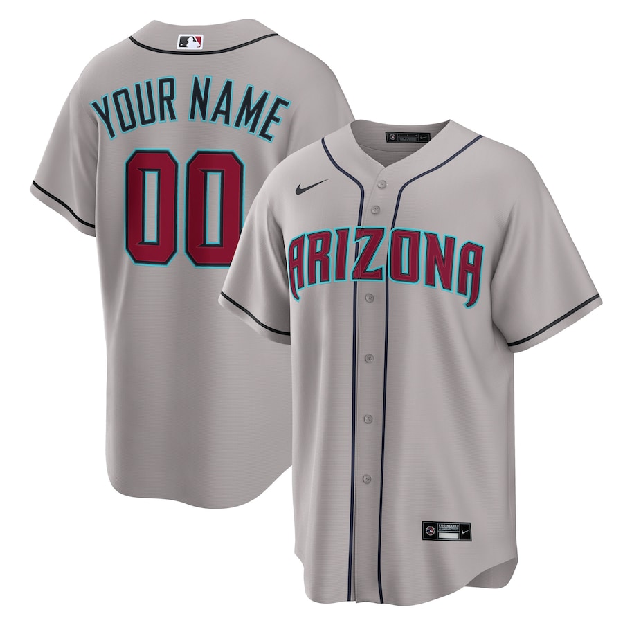 Men's Arizona Diamondbacks Nike Gray Road Custom Replica Jersey