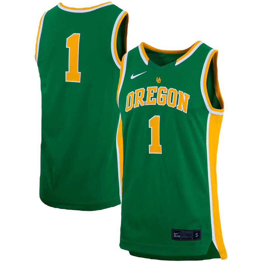 Unisex Nike #1 Green Oregon Ducks Women's Basketball Throwback Replica Jersey