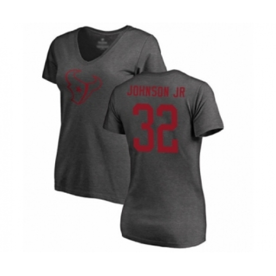 Football Women's Houston Texans #32 Lonnie Johnson Ash One Color T-Shirt