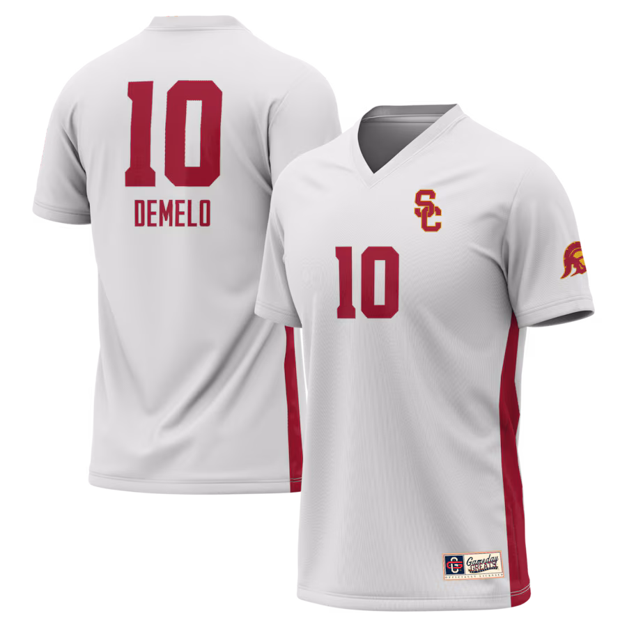 Unisex GameDay Greats USC Trojans Savannah DeMelo White Lightweight Women's Soccer Fashion Jersey