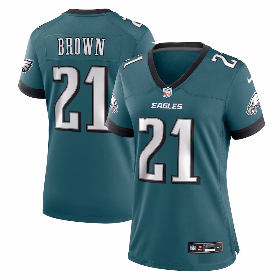 Women's Philadelphia Eagles Sydney Brown Nike Midnight Green Team Game Jersey