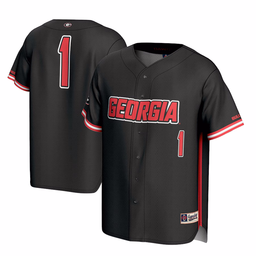 Men's GameDay Greats #1 Black Georgia Bulldogs Lightweight Baseball Jersey