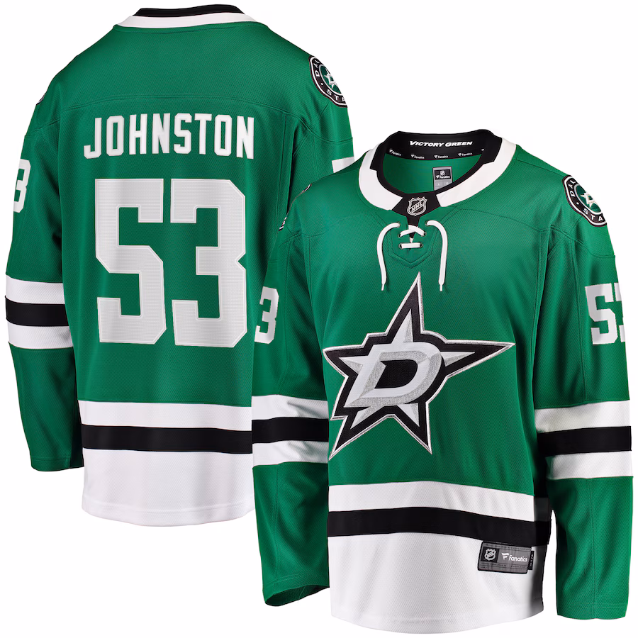 Men's Dallas Stars Wyatt Johnston Fanatics Kelly Green Home Breakaway Player Jersey