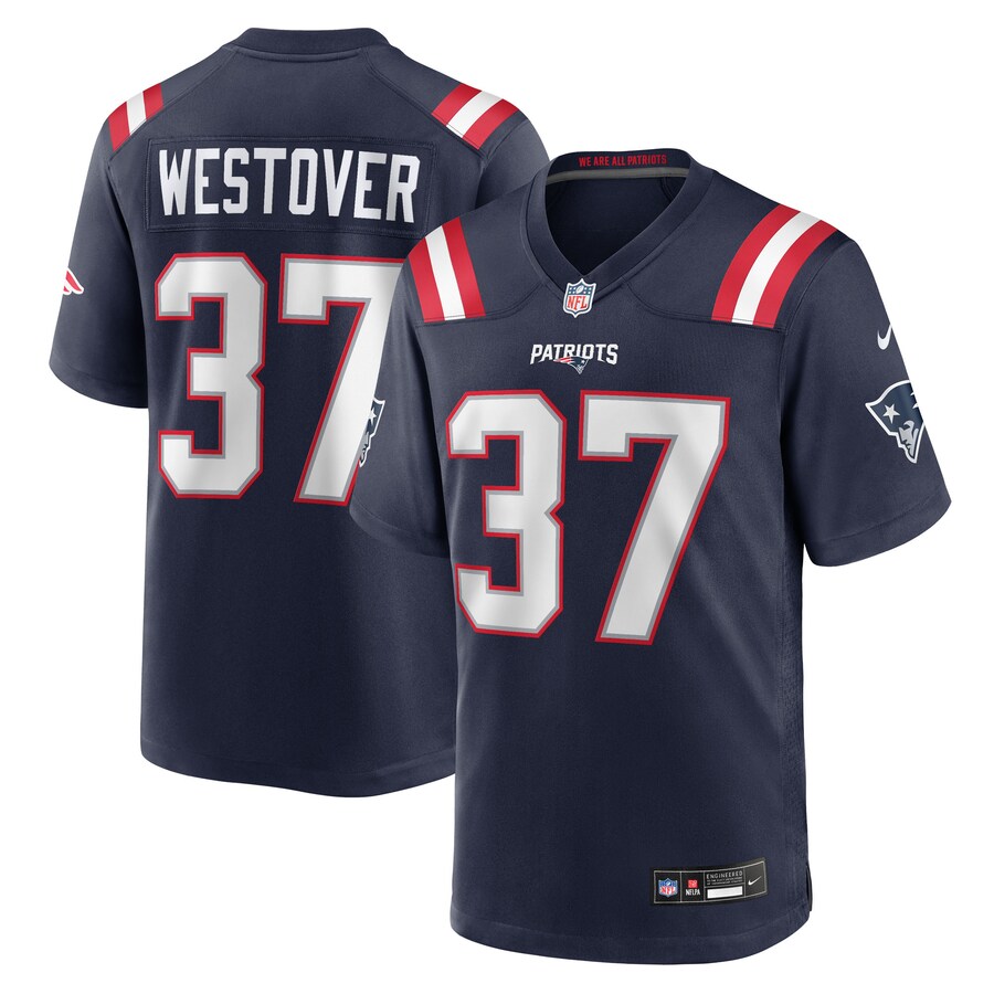 Men's New England Patriots Jack Westover Nike Navy Team Game Jersey
