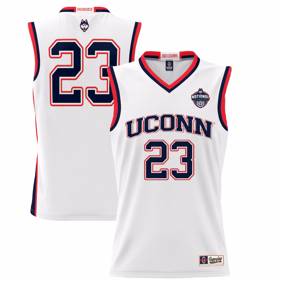 Youth GameDay Greats  White UConn Huskies 2023 NCAA Men's Basketball National Champions Lightweight Basketball Jersey