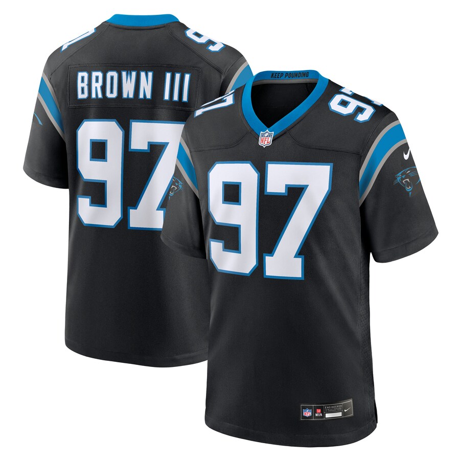 Men's Carolina Panthers Bobby Brown III Nike Black Team Game Jersey